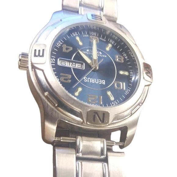 Benrus Men's Wristwatch All Stainless Steel Water Resistant- MISSING LINK - READ - Picture 3 of 5